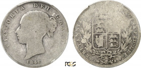Great Britain, Victoria (1837-1901), Half Crown 1846 over 1646 (Silver, 12.99 gr, 32 mm) KM 740. PCGS AG03. Second example reported.