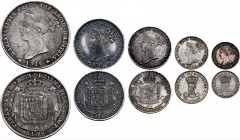Italian States, Parma, Maria Luigia (1815-1847), Series of 5 silver coins (1815) KM C 26, 27, 28, 29 and 30. Very Fine to Uncirculated.