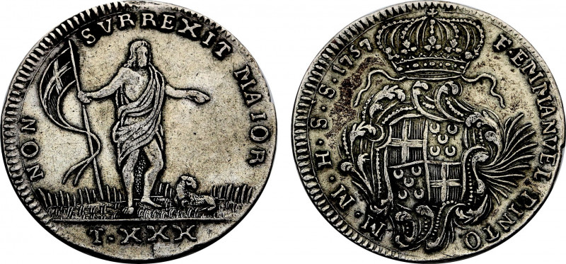Malta, Emmanuel Pinto (1741-1773), 30 Tari 1757 (Valletta mint) (Silver, 29.27 g...