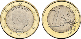 Monaco, Albert II (2005-present), 1 Euro 2007 (Bi-Metallic, 7.48 gr, 23 mm) KM 194. Uncirculated.
Without mintmarks variety from the Paris Mint (Cornu...