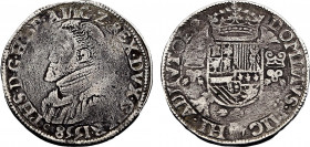 Netherlands, Gelderland, Philip II (1555-1598) , Philipsdaalder (Ecu) 1558 (Nijmegen mint) (Silver, 32.30 gr, 41 mm) VGH 210-6aa, Vanhoudt 253. Very F...