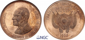 Niger, Republic, Bronze essai 100 Francs 1968 (Bronze, 17.46 gr, 42 mm) KM - (cf. E11). NGC PF63 RB ULTRA CAMEO
Of the highest rarity, marked PROVA, t...
