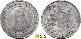 Sweden, Christina (1632-1654), Riksdaler 1642 AG (Sala and Stockholm Mint) (Silver, 28.77 gr, 44 mm) Davenport 4525, KM 187. PCGS XF40