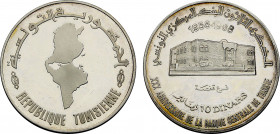 Tunisia, Republic, Proof 10 Dinars 1988 (Silver, 38.00 gr, 39 mm) KM 364. Uncirculated.
Seldom offered, only a few collectors can claim having the com...