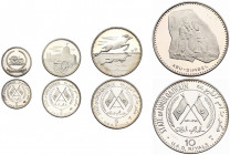United Arab Emirates, Umm Al Qaiwain, Ahmad bin Rashid al-Mualla (1929-1981), 4-Piece silver Riyals Proof Set AH1289 (1970) (Karlsruhe mint) KM PS1. P...
