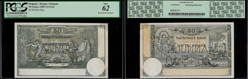 Belgium, Banque Nationale de Belgique, Proof 50 Francs ND (1909-1914). Pick 68ap...
