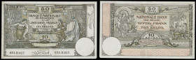 Belgium, Banque Nationale de Belgique, 50 Francs / 10 Belgas 04.03.1927. Pick 99. Very Fine, restored.