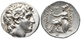 Greek Coins
Kings of Thrace, Lysimachos AR Tetradrachm. Alexandreia Troas, circa 297/6-282/1 BC. Diademed head of the deified Alexander to right, with...