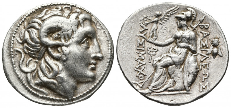 Greek Coins
Kings of Thrace, Lysimachos AR Tetradrachm. Amphipolis, circa 288/7-...