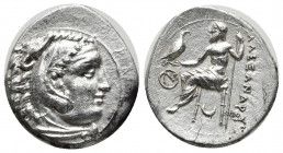 Greek Coins
Kingdom of Macedon, Antigonos I Monophthalmos AR Drachm. In the name and types of Alexander III. Kolophon, circa 310-301 BC. Head of Herak...
