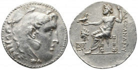 Greek Coins
IONIA, Smyrna. Circa 220-200 BC. AR Tetradrachm In the name and types of Alexander III of Macedon. Head of Herakles right, wearing lion sk...