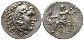 Greek Coins
Pamphylia, Perge AR Tetradrachm. In the name and types of Alexander III of Macedon. Dated CY 21 = 201/0 BC. Head of Herakles right, wearin...