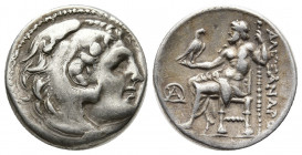 Greek Coins
Karia, Mylasa AR Drachm. In the name and types of Alexander III of Macedon. Circa 300-280 BC. Head of Herakles to right, wearing lion skin...