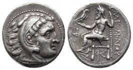 Greek Coins
KINGS of MACEDON. Alexander III 'The Great'. 336-323 BC. AR Drachm Kolophon mint.
Struck 310-301 BC.Head of Herakles right, wearing lion's...
