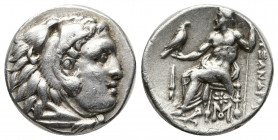 Greek Coins
Kings of Macedon. Abydos (?). Philip III Arrhidaeus 323-317 BC.Drachm AR In the types of Alexander III
Head of Herakles to right, wearing ...