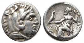 Greek Coins
Kingdom of Macedon, Philip III Arrhidaios AR Drachm. In the name and types of Alexander III. Struck under Menander or Kleitos. Teos, circa...