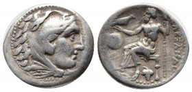 Greek Coins
Kingdom of Macedon, Alexander III 'the Great' AR Drachm. Posthumous issue. Uncertain mint in Western Asia Minor, circa 323-280 BC. Head of...