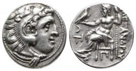 Greek Coins
Kings of Macedonia, in the name of Alexander III the Great, 336-323 BC, posthumous issue, AR drachm, Kolophon Mint, ca. 310-301 BC.
Head o...