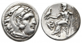 Greek Coins
KINGS OF MACEDON. Alexander III 'the Great' (336-323 BC). Drachm. Lampsakos.
Obv: Head of Herakles right, wearing lion skin.Rev: AΛΕΞΑΝΔΡΟ...