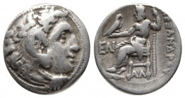 Greek Coins
Kingdom of Macedon, Antigonos I Monophthalmos AR Drachm. In the name and types of Alexander III. Kolophon, circa 319-310 BC. Head of Herak...