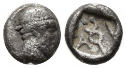 Greek Coins
Thrace, Ainos AR Diobol. Circa 474-449 BC. Head of Hermes to right, wearing petasos / Kerykeion flanked by A-I; all within incuse square. ...
