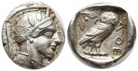 Greek Coins
ATTICA, Athens. Circa 454-404 BC. Transitional issue.. AR Tetradrachm Helmeted head of Athena right, with frontal eye / Owl standing righ...