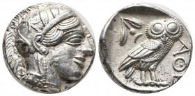 Greek Coins
ATTICA, Athens. Circa 454-404 BC. . AR Tetradrachm Helmeted head of Athena right, with frontal eye / Owl standing right, head facing, clos...