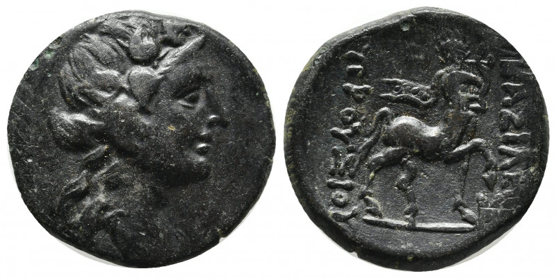 Greek Coins
KINGS OF BITHYNIA. Prusias II Cynegos, 182-149 BC. AE Head of Dionys...