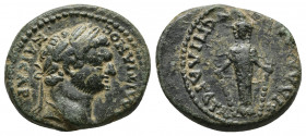 Roman Provincial
Domitian Æ 19mm of Philadelphia, Lydia. AD 81-96. ΔΟΜΙΤΙΑΝOC KAICAP, laureate head right / ЄΠΙ ΛAΓЄTA ΦIΛAΔЄΛΦЄѠN, female cult statue...