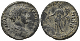 Roman Provincial
PHRYGIA, Apameia. Marcus Aurelius. As Caesar, AD 139-161. . Bareheaded and draped bust right / Tyche standing left, grain ears, poppy...