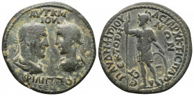 Roman Provincial
Phrygia. Stektorion . Philip I and II AD 247-249. ΑΥΤ Κ Μ ΙΟΥΛ ΦΙΛΙΠΠΟΙ ϹƐΒ confronted busts of Philip I, laureate and draped, r., a...