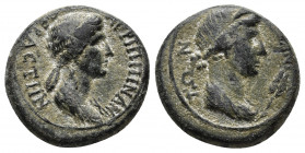 Roman Provincial
PHRYGIA. Aezanis. Agrippina Junior, 50-59. ΑΓΡΙΠΠΙΝΑΝ / CEΒΑCΤΗΝ Draped bust of Agrippina right. Rev. ΑΙΖΑΝΙΤΩΝ Draped bust of Persep...