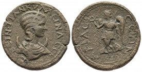 Roman Provincial
Pisidia Ariassos  Tranquillina (Augusta ) 241-244 Obverse inscription ϹΑΒƐΙΝΙΑ ΤΡΑΝΚΥΛΛƐΙΝΑ ϹƐ[ ] Obverse design diademed and draped...