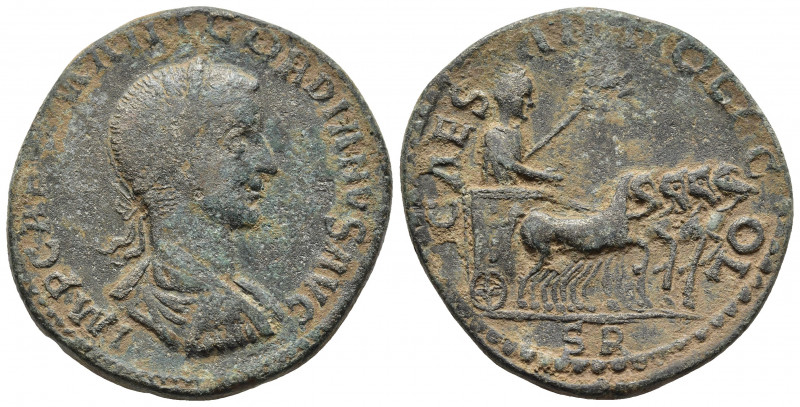 Roman Provincial
PISIDIA, Antiochia. Gordian III. AD 238-244. Æ Laureate, draped...