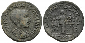 Roman Provincial
PISIDIA, Antiochia. Gordian III. AD 238-244. Æ . Laureate, draped, and cuirassed bust right / Fides Militum, holding scepter standing...
