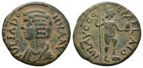 ROMAN PROVINCIAL
PISIDIA. Parlais. Julia Domna (Augusta, 193-217). Ae. Obv: IVLIA DOMNA AVG. Draped bust left. Rev: IVL AVG COL PARLAIS. Mên standing ...