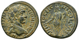 Roman Provincial
Pisidia, Antiochia, Caracalla ca. 198-217 AD, AELaureate, draped and cuirassed bust of Caracalla, seen from behind, right
Genius stan...