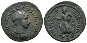 Roman Provincial
Volusian, 251-253. Antoninianus AE Antiochia. Obv: IMP C C VIB VOLVSIANVS AVG Radiate and draped bust of Volusian to right, seen fro...