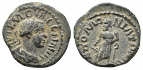 Roman Provincial 
Pisidia. Apollonia Mordiaion . Philip II AD 247-249. ΑΥΤ Κ Μ ΙΟΥΛΙΟϹ ΦΙΛΙΠ radiate, draped and cuirassed bust of Philip II, r., seen...