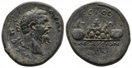 Roman Provincial
CAPPADOCIA. Caesarea. Septimius Severus (193-211). Ae. Obv: AY KA CEΠ CEOYHPOC AYΓ. Laureate head right. Rev: MHTPOΠ KAICAPE / ET ? M...