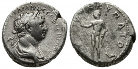 Roman Provincial
Cappadocia, Caesaraea-Eusebia Trajan ..98-117) AR Didrachm , year 6 (112-4). Laureate and draped bust r., seen from behind. R/ Apollo...
