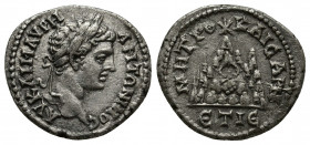 Roman Provincial
CAPPADOCIA, Caesarea-Eusebia, Caracalla (198-217) AR Drachm, RY 14 of Septimius Severus (AD 205/6). Laureate and beardless young head...