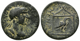 Roman Provincial
Cilicia, Philadelphia, Traianus 98--117 AD, AE Laureate head of Traianus right, drapery on far shoulder Eagle standing right inside d...