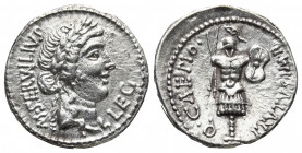 Roman Republic
C. Cassius with M. Servilius. Denarius, mint moving with Brutus 43-42, AR M·SERVILIVS – LEG Laureate head of Libertas r. Rev. Q·CAEPIO...
