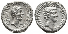 Roman Republic.
Marcus Antonius and Octavianus. Denarius 41, Rome. Mintmaster M. Barbatius. M ANT IMP AVG IIIVIR R P C M BARBAT Q P Head of Marc Anth...