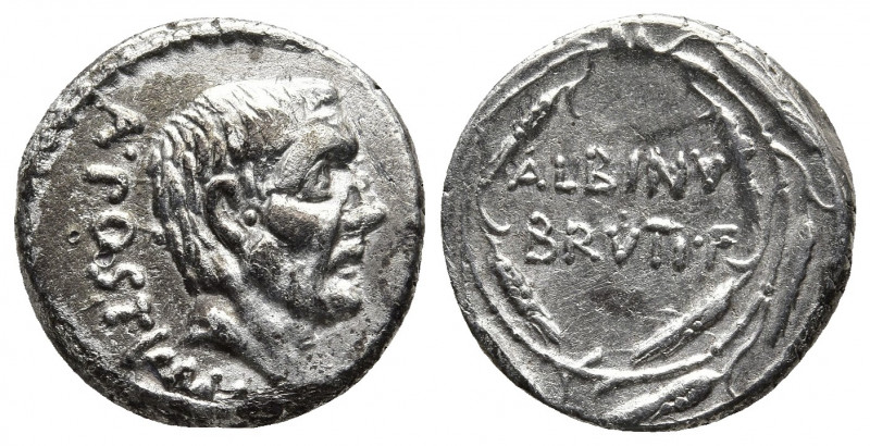 Roman Republic.
D. Junius Brutus Albinus AR Denarius. Rome, 48 BC. Bare head of ...