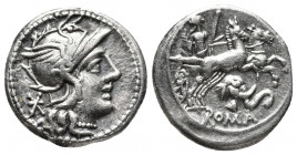 Roman Republic.
Caecilius. Q. Caeciiius Metellus Diadematus (o Delmaticus). Denarius. 128 BC. Rome. (Ffc-209). (Craw-262/1). (Cal-285). Anv.: Head of ...
