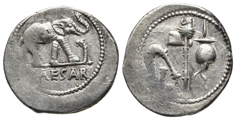 Roman Republic.
Julius Caesar, 49-44 BC. Denarius mint moving with Caesar in Gal...