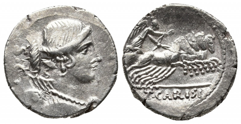 Roman Republic.
Carisius. T. Carisius. Denarius. 46 BC. Rome. (Ffc-539). (Cal-37...