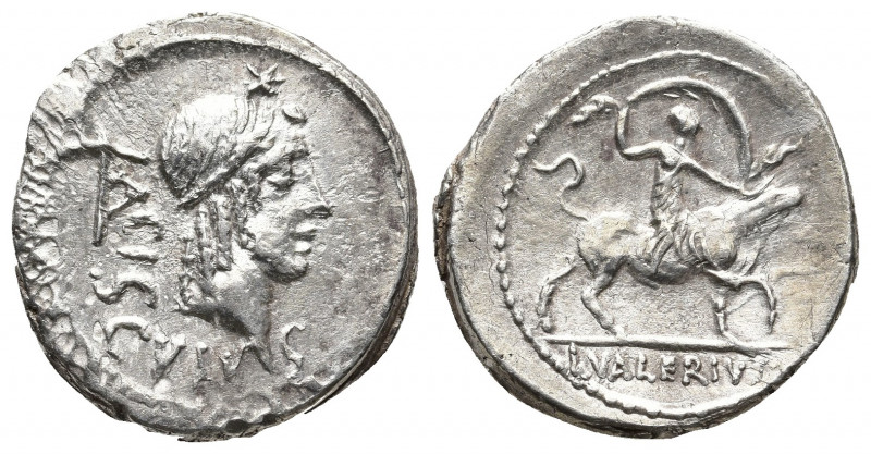 Roman Republic.
Roman Imperatorial, L. Valerius Acisculus, Rome, 45 BC. AR Denar...